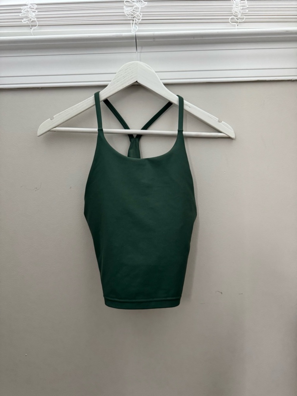 Old Navy PowerSoft Power Y Cropped Hunter Green Medium Tank Built In Bra